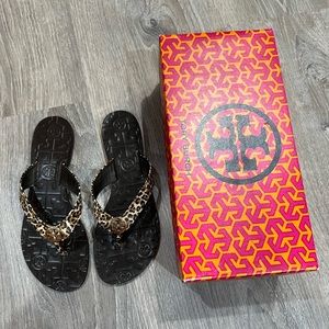 Leopard Tory Burch Flip Flops